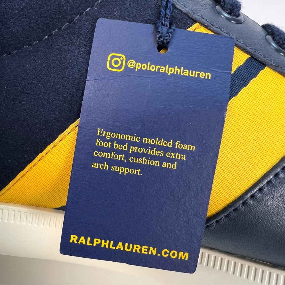 Polo Ralph Lauren Men’s Camilo II Blue Suede Leather Trainers Sneakers Preppy 11 - Picture 9 of 16